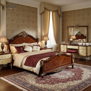 EKAR Regency Royal Nightstand | Luxury English Style Ivory &amp; <strong>Mahogany</strong> <strong>Bedside</strong> <strong>Table</strong> | - Product Image 2