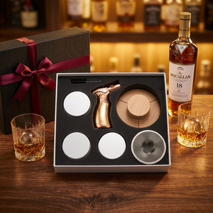 White box gift set Cocktail smoker infuser Whiskey smoking kit <b>BBQ</b> smoker for meat Salad and cheese smoker - Product Image 1