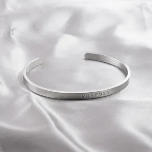 classical jewelry 5mm width 316 stainless steel cuff bracelet engravable