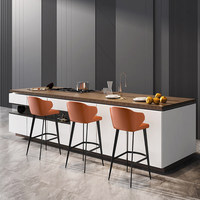 Tabouret de bar moderne et minimaliste en bambou, chaise haute pour usage domestique, chaise de table d'îlot, mobilier de bar design minimaliste de style italien