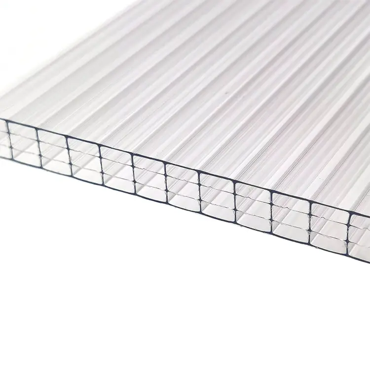 Màu duy nhất 10 năm Bảo hành chống UV rỗng Polycarbonate rõ ràng tấm lợp nhựa cho nhà kính