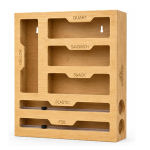 Multi-Slot Dispenser 6-in-1 <b>Foil</b> and Plastic Wrap Organizer for <b>Kitchen</b> Drawers Storage - Product Image 1