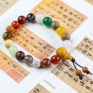 Eighteen Seed Multi Gem Bodhi <b>Bracelet</b> 18 Beads Unisex Religious Jewelry Hangzhou Crafted - Product Image 3