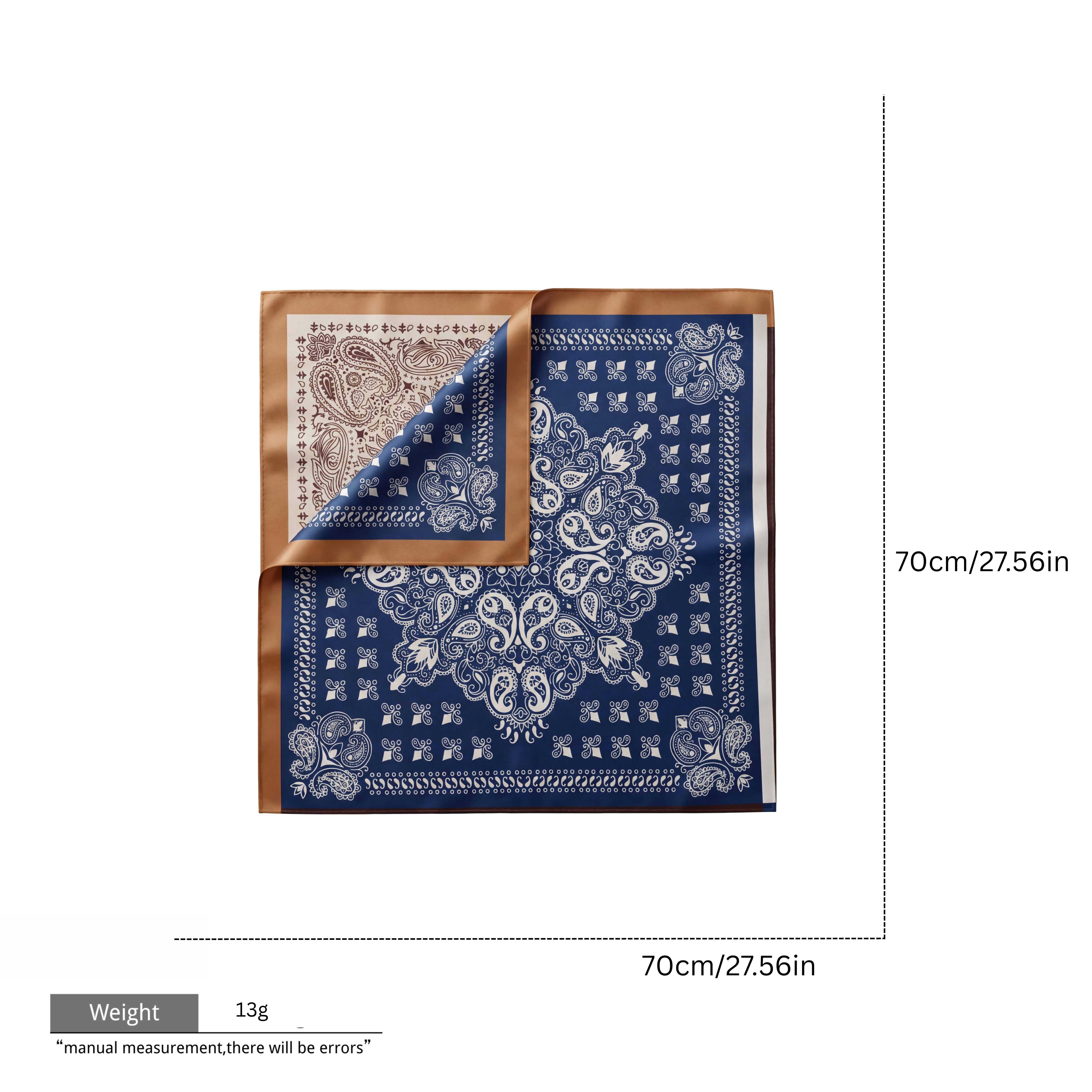 Sciarpa paisley marrone blu navy
