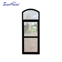 Ventana Abatible y Giratoria de Aluminio con Arco, Marco Negro y Blanco con Rotura de Puente Térmico para Villa