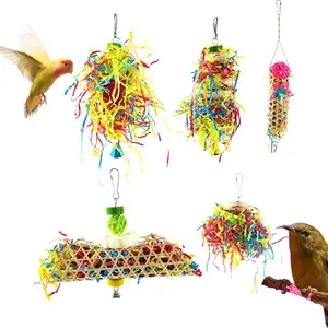 Vogel Swing Kauwen Speelgoed Papegaai Hangmat Bell Speelgoed Kooi Speelgoed Vogel Baars Met Hout Kralen Opknoping Voor Kleine Parkieten Valkparkieten