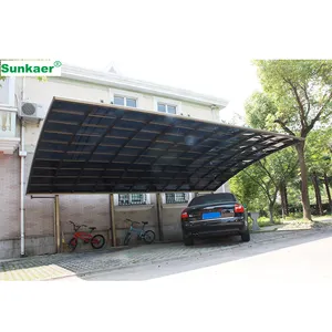 Vendas fabricantes garagem cobertura toldo sol arqueado telhado alumínio cantilevered carport