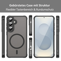 Coque de protection givrée antichoc en TPU pour téléphone portable Samsung S24 S25 A16 A26 A36 A56 A17 5G avec étui de chargement sans fil inclus
