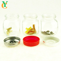 Mini bocal en verre hermétique de 200ml 175ml avec couvercle pour confiture de miel dans un récipient de condiments pivotant de cuisine pour le stockage des aliments