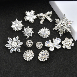 Nhiều Phong Cách Sáng Bóng Rõ Ràng Pha Lê Khóa Hoa Bông Tuyết Bow Zircon <span class=keywords><strong>Rhinestone</strong></span> Nút Cho Phụ Nữ Giày Quần Áo Túi Trang Trí - Product Image 2