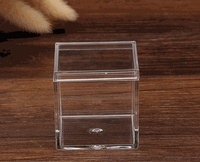 Boîte à biscuits carrée transparente PS recyclée de 4.5cm avec couvercle scellé