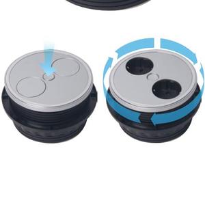 Prise de courant murale cachée à 2 voies de haute qualité avec couleur argentée-prise électrique de bureau de style allemand - Product Image 5