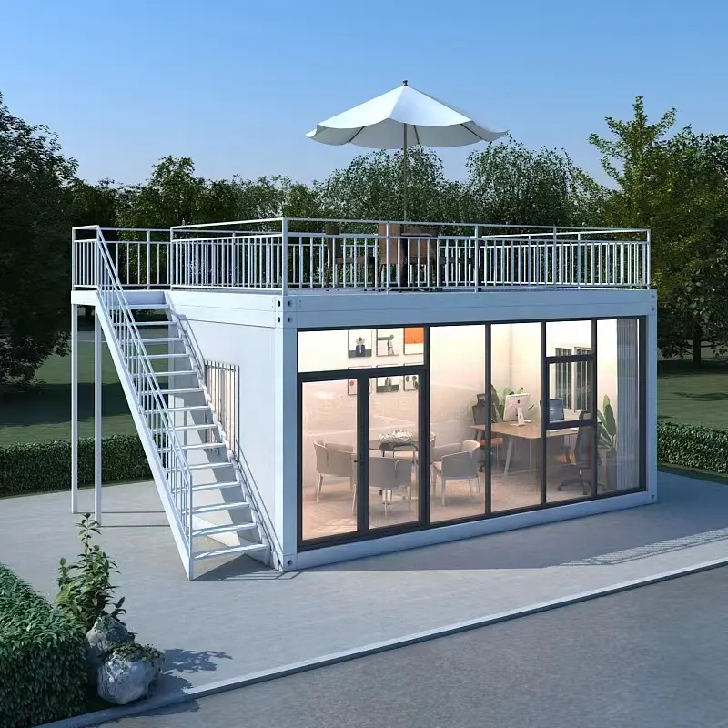 Container houses and modern prefabricated houses villa house with steel structure frame welded