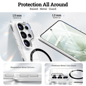Nueva Funda de Teléfono Transparente con Brillantina de Diamantes de Lujo para Samsung Galaxy S26 S25 S24 Ultra, Carcasa Trasera Magnética Antigolpes con Soporte de Tira - Product Image 3