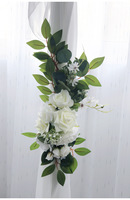 Décor avec Simulation de fleurs pour mariage, arc d'arrière-plan, décoration de zone d'accueil, coin suspendu, Arrangement de porte ronde, joli