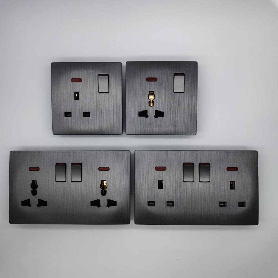 VNX Multi Wall Switch Socket With Light Indicator 3 Pin Universal Sockets and Switch