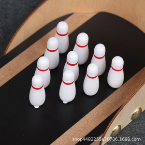 Petit jeu de bowling de table en bois 30,4x11,2x5cm, jouet éducatif pour enfants et adultes - Product Image 3