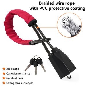 U Shaped Steering Wheel <b>Lock</b> Thickened Steel <b>Cable</b> Cut Resistant Car Anti Theft Device <b>With</b> 2 Keys For Vehicle Security - Product Image 2