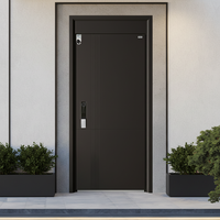 Porte d'entrée élégante en fonte d'aluminium à faible entretien avec verre décoratif, idéale pour les fermes et supermarchés, prévention des incendies, garantie 5 ans