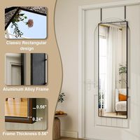 Miroir de porte rectangulaire pleine longueur cadre en aluminium miroirs complets miroir d'habillage mural incliné pour salon chambre à coucher