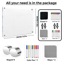 Autocollant magnétique pour réfrigérateur, aimant puissant, acrylique transparent, imprimé UV/numérique, calendrier, tableau blanc effaçable à sec