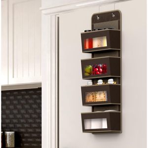 Organizador de Almacenamiento para Colgar en la Puerta con 4 Bolsillos, Tela Marrón, Organizador Colgante para Armario de Productos para Bebés - Product Image 4