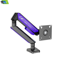 Support d'écran unique KALOC Purple Gas Spring pour moniteur 17-32 pouces, fixation de bureau en acier, VESA 100x100