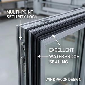 Finestra <span class=keywords><strong>a</strong></span> Battente Esterna GELLJA Moderna Minimalista con Telaio Sottile in Lega di Alluminio Nera, Dimensioni Personalizzabili, Doppio Vetro - Product Image 6