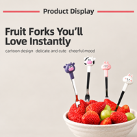 Vente en gros de fourchettes à fruits modernes en acier inoxydable et ABS, pics à dessert, fourchettes à collation, pour la rentrée scolaire, boîte à bento, vaisselle de cuisine