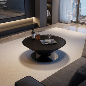 <span class=keywords><strong>Table</strong></span> <span class=keywords><strong>basse</strong></span> flottante de style français, crémeuse, en forme de soucoupe volante, conique, artistique, minimaliste, pour salon, usage domestique, en métal - Product Image 2