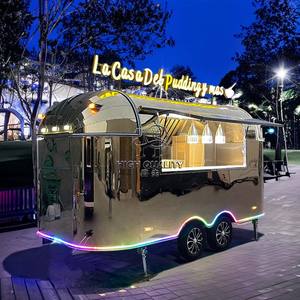 Camión de comida de café móvil carro de perritos calientes remolde de comida Airstream Camping con cocina completa - Product Image 1