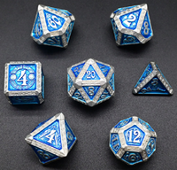 Couleur polyédrique gravure bord RPG symbole astrologie Antique mdn métal dés pour jeu RPG