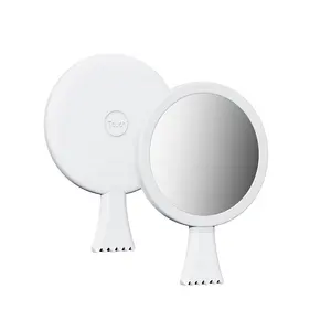 Petit miroir de poche d'outils de maquillage de beauté d'échantillon gratuit avec la lumière menée pour les cadeaux des filles