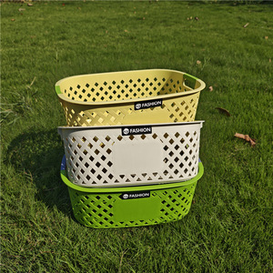 Fashion Storage <b>Baskets</b> Rectangle Plastic <b>Stackable</b> Neatening Storage 39cm Long 26.5cm Wide 14.5cm High - Product Image 1