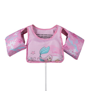 Chaleco de natación para niños con brazaletes, traje de flotación para niños, diseño de dibujos animados, material de poliéster, equipo de seguridad acuática - Product Image 4