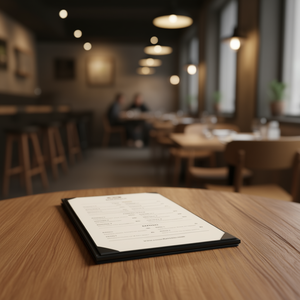 Protège-menu 8,5x11 en plastique noir finition mate empilable pour restaurants et hôtels - Product Image 2