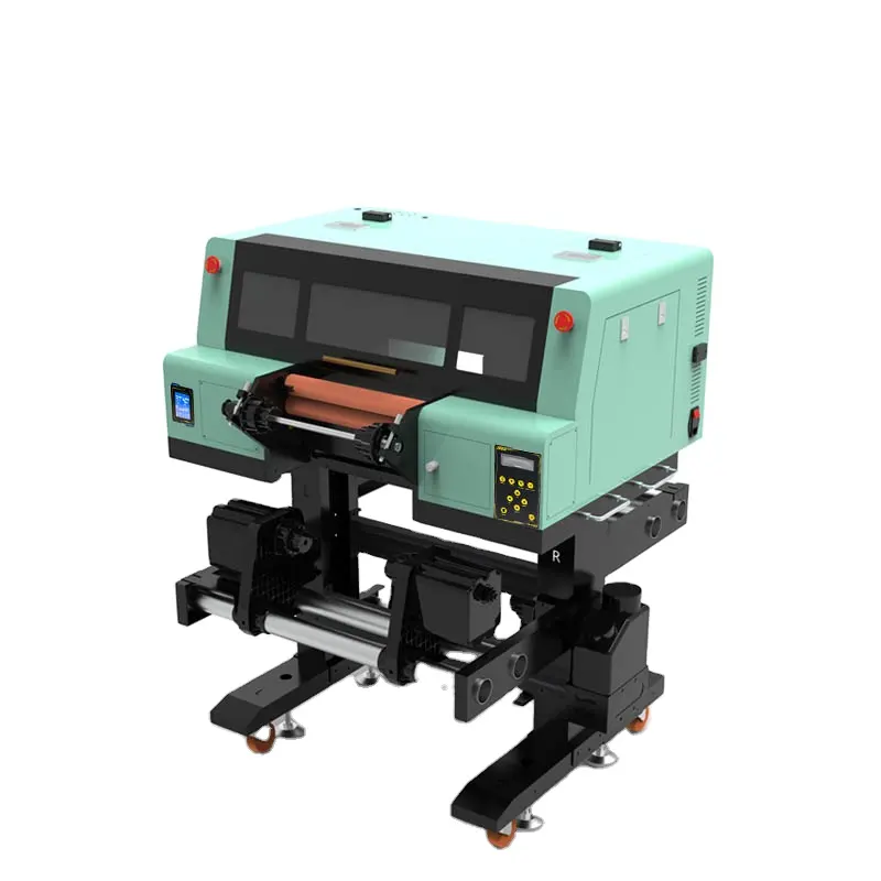 ผู้ผลิตอัพเกรด UV Dtf ถ้วยห่อ A3 คริสตัลสติกเกอร์ xp600 ม้วนม้วนฟิล์ม ab UV เครื่องพิมพ์เครื่องเคลือบบัตร all in one