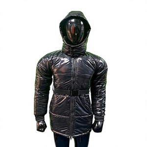 Women Winter Quilted Breathable <b>Jacket</b> Hooded Full Sleeve Thick Warm Zipper Closure Long Length Animal Print Genuine <b>Leather</b> - Product Image 1