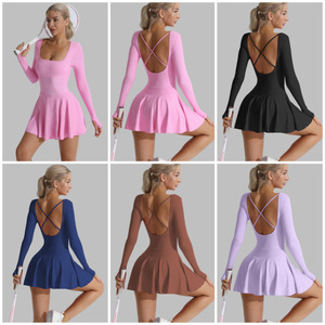 <span class=keywords><strong>Robe</strong></span> <span class=keywords><strong>de</strong></span> sport élégante et respirante pour <span class=keywords><strong>femme</strong></span>, idéale pour le <span class=keywords><strong>golf</strong></span>, le tennis, le fitness et le yoga, avec dos élégant et anti-transparence, en Spandex et Nylon - Product Image 2