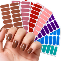 Pegatinas de Uñas Color Nude Beige Jelly, Cobertura Completa, Delgadas, Autoadhesivas, para Decoración de Uñas