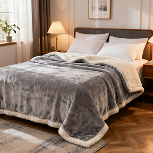 بطانية رمي 2 رقائق بطانية صوف شيربا بطانية سميكة دافئة مزدوجة الوجهين للشتاء - Product Image 4