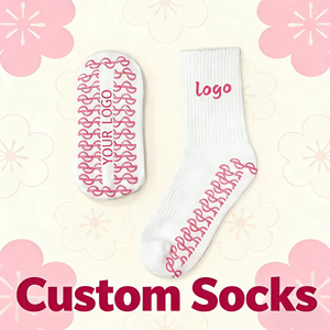 High Quality Custom Logo Premium Cotton Cute Crew Women Grip Pilates Yoga Socks Indoor Silicone Anti <b>Slip</b> Non <b>Slip</b> Wholesale - Product Image 6