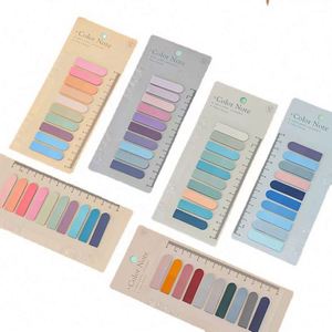 สติกเกอร์ใส่หนังสือแบบเขียนได้ H&Q Morandi Color PET Index Paste ฉลากหนังสือแบบกำหนดเองสำหรับนักเรียน ฉีกออกได้ แผ่นโน้ตแบบมีกาวในตัว แท็บใสสำหรับจดบันทึกในโรงเรียน - Product Image 1