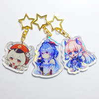 Porte-clés personnalisé en acrylique avec personnage de dessin animé, créatif, pendentif pour voiture
