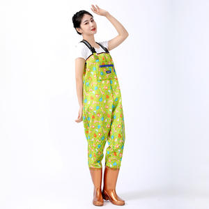 Pantalon d'eau pour femme 4 en 1 Pantalon de pluie Pantalon de pêche résistant aux rayures avec bottes de pluie - Product Image 6