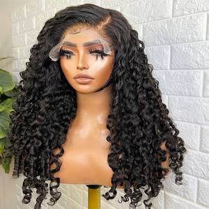 13x4 encaje completo frontal pruiken Pixie krullend <span class=keywords><strong>rauw</strong></span> Birmaans krullend Haar dichtheid 220% dubbelgetrokken menselijk Haar pruik - Product Image 2