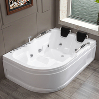 Baignoire Balnéo Douche Combinée Îlot Jacuzzi 2 Personnes Confortable 1.8m