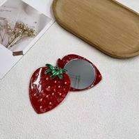 Nouveau miroir de maquillage portable en acétate personnalisé de style vintage, en forme de fraise, de citron ou de tournesol, écologique et amusant