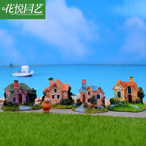 Paysage mousse jardin Villa dessin animé mignon <span class=keywords><strong>petite</strong></span> maison modèle bricolage résine décoratif petits ornements - Product Image 2