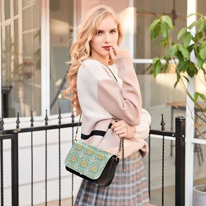 High Quality PU Leather Vintage Daisy <b>Print</b> Flap Crossbody Shoulder Bag Women - Product Image 5